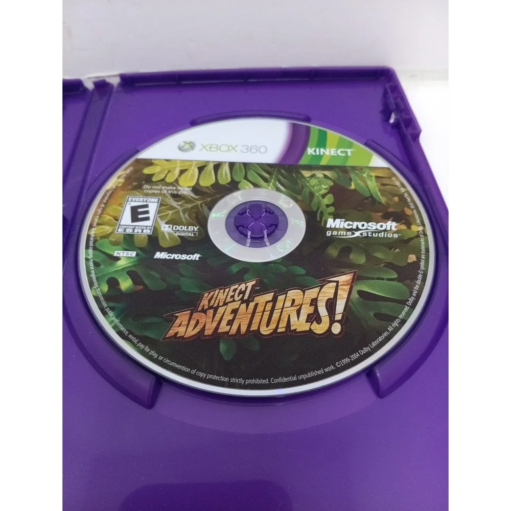 Kinect Adventures Xbox 360 Game Microsoft Kinect Sensor Required CIB Purple Case